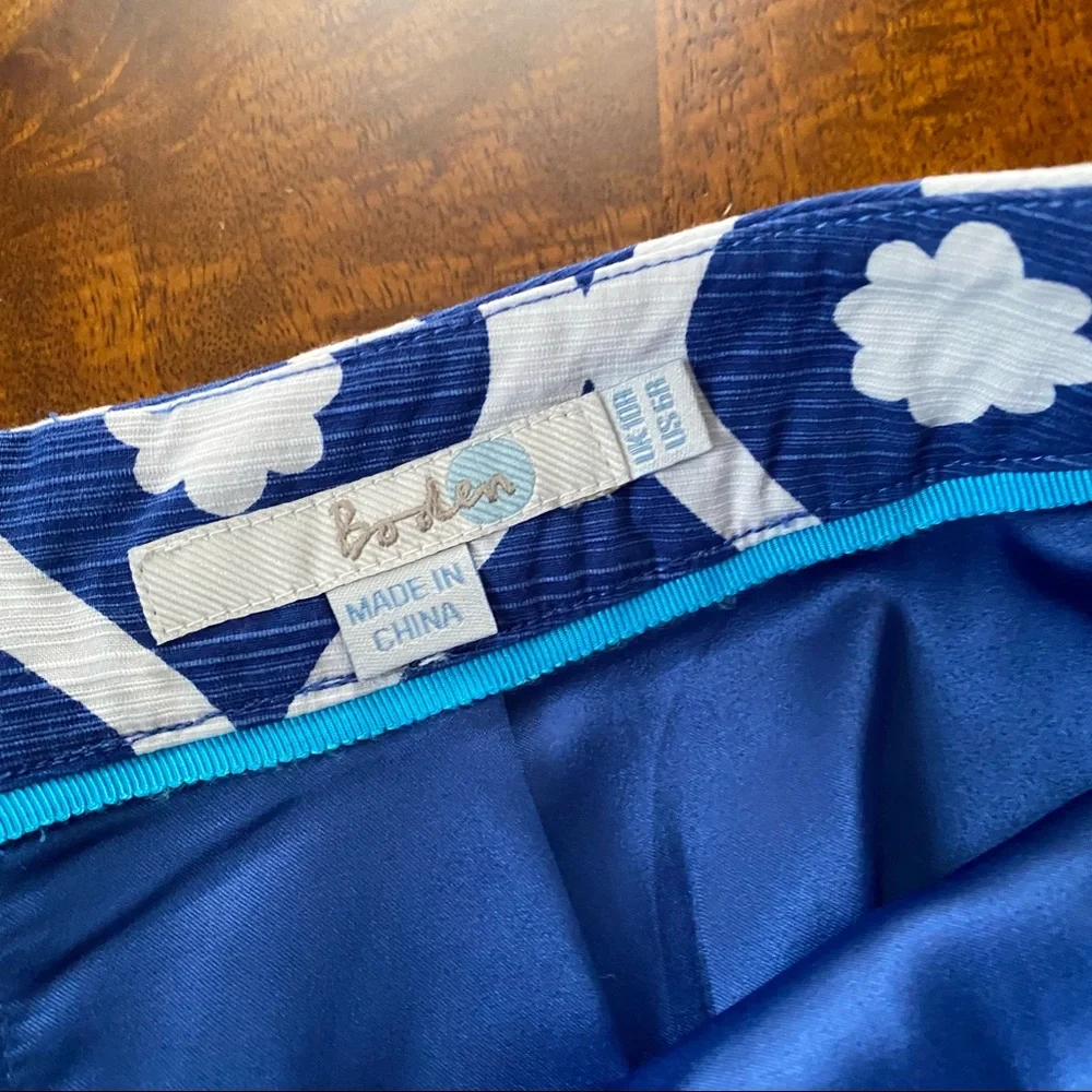 Boden Blue and White Pencil Skirt - Picture 6 of 8